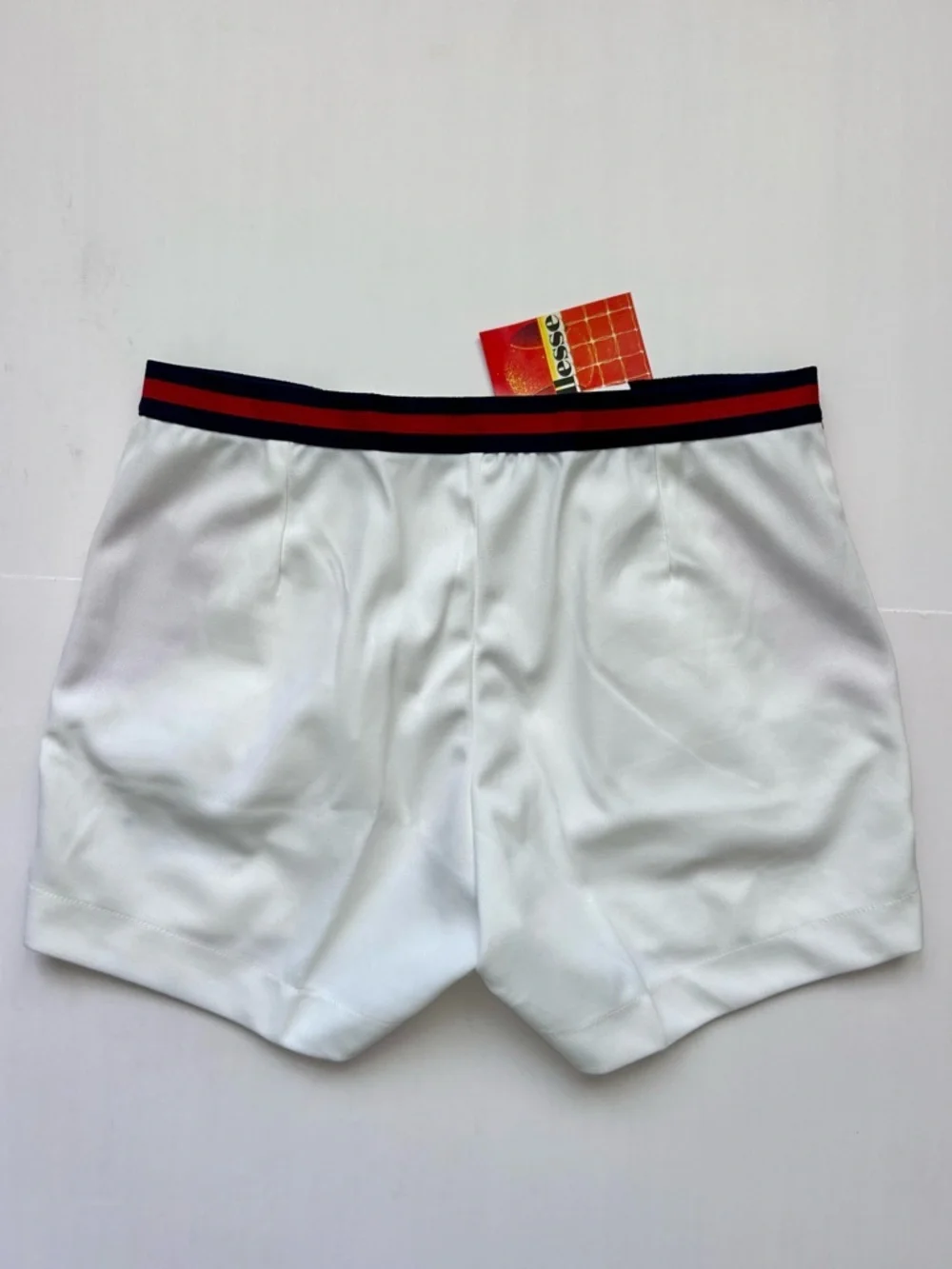 Vintage 70s 80s Ellesse White Tennis Shorts GOAT Terry Size 34 NWT Dead Stock